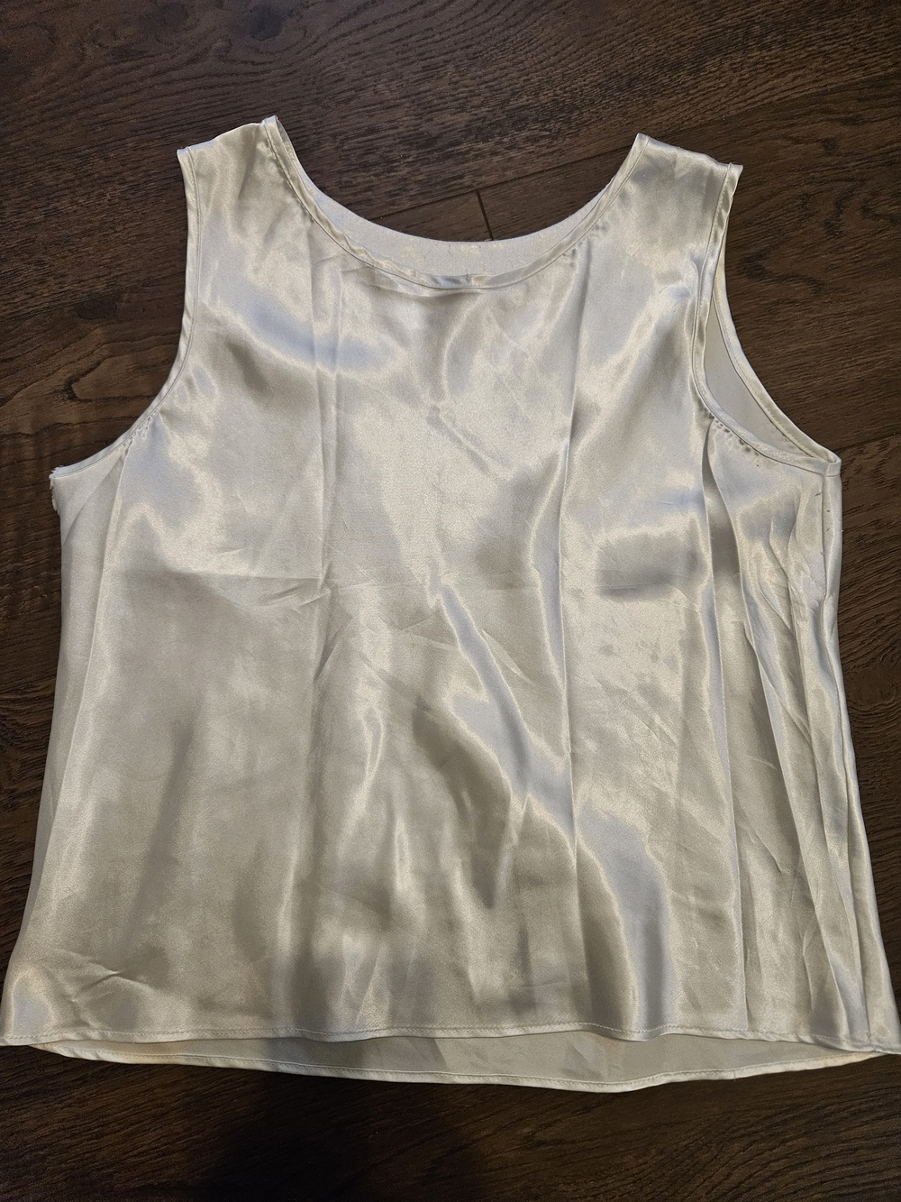 Women's Vintage Satin Tank Camisole in White